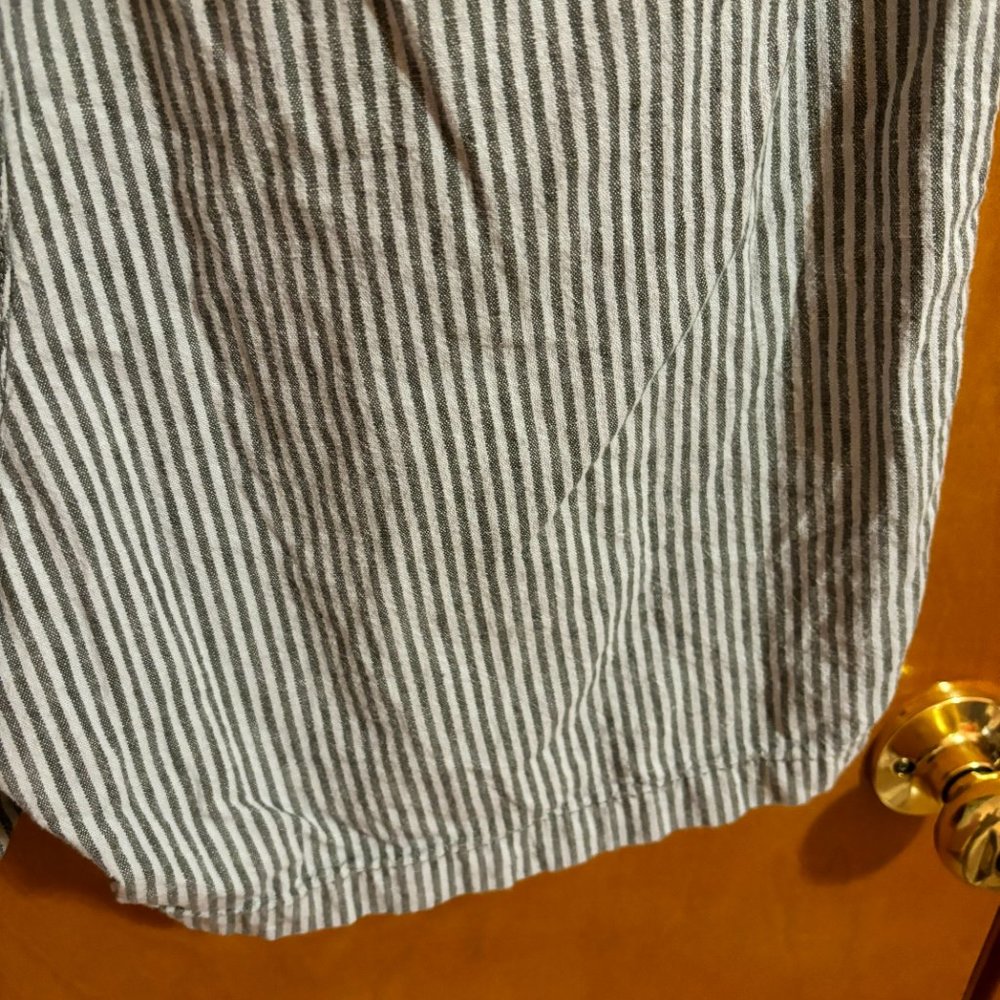 Old Navy Linen Shorts Jogger Medium Stripe Pockets 7" Inseam Draw‎ String Waist - Picture 11 of 12